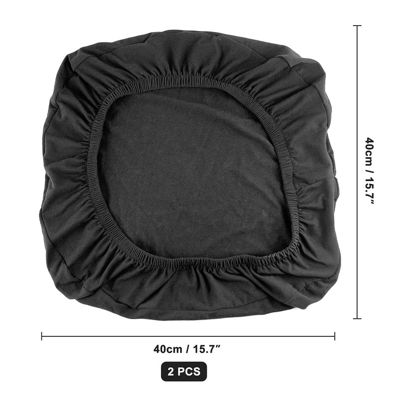 Thyores 2 Pcs Office Computer Chair Seat Covers, Removable Washable Anti-dust Desk Chair Seat Slipcovers Protectors - Black - Image 3